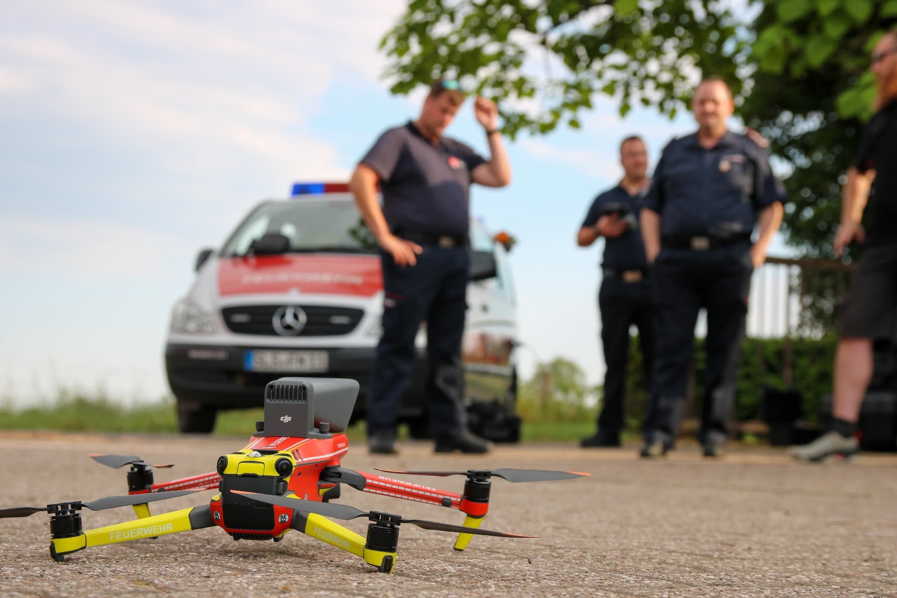 Drone training for the fire department in Nalbach - 