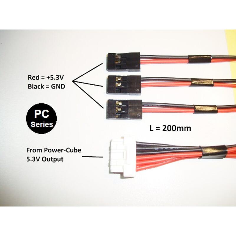 Mauch 062 - Power-Cube / 5.3V output cable / 1x C-M-6P + 3x JR / 200mm