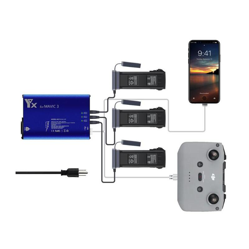 DJI Mavic 3 - 5in1 Aluminium Charger with Switch
