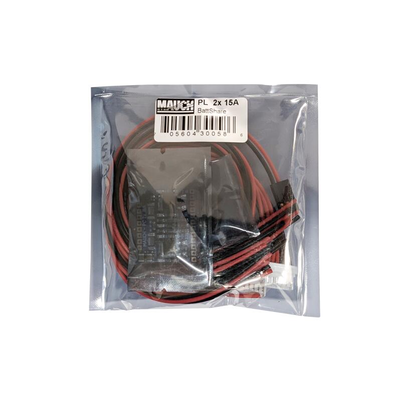 Mauch 058: PC - 2x 15A Ideal Diode / BattShare / Rot-Schwarzes Kabelset