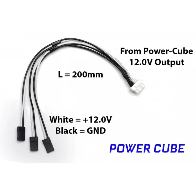 Mauch 063: Power-Cube / 12.0 V output Kable / 1x C-M6P + 3x JR / 200mm